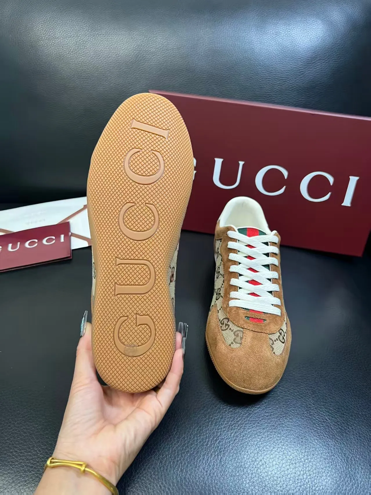 Men's Men's Shoes 💰440 [New Style] 🎍🎍Gucci - New Men's Shoes GUCCI [Lightning] The latest shoes are shipped. Original quality, fashionable, special material, sheepskin lining, brand new packaging. The foot feels super comfortable and the workmanship is impeccable. Size: 38-44 (45 can be customized